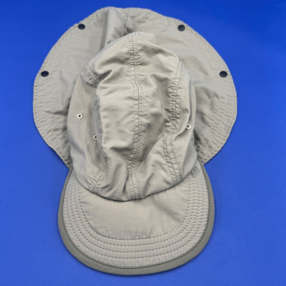 REI Sahara Sun Hat Tan Neck Cape Adjustable Hiking Cap Packable Safari Fishing